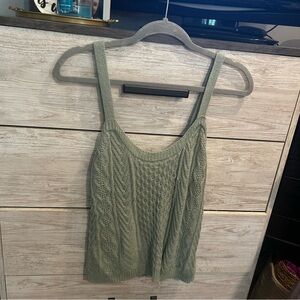Almost Famous Classic Cable Knit Scoop Neck Sweater Tank Top XL